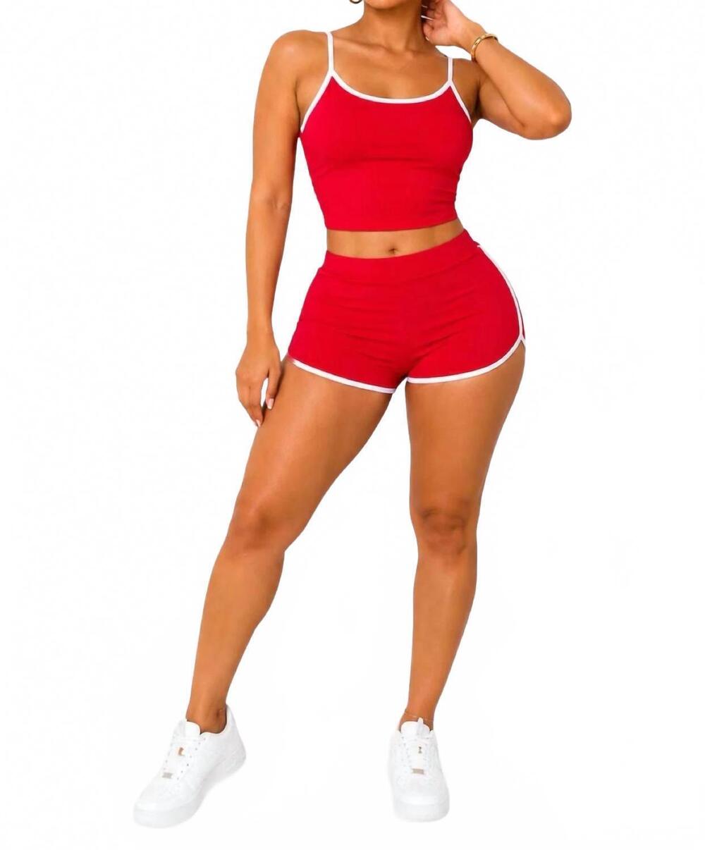 NEW JNK wanted matching dolphin trim short set in red